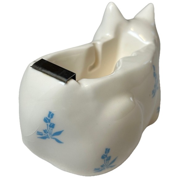 Vintage Ceramic 1940-1970's Sleeping Kitty Cat Tape Dispenser Made In Taiwan ROC - Picture 2 of 9